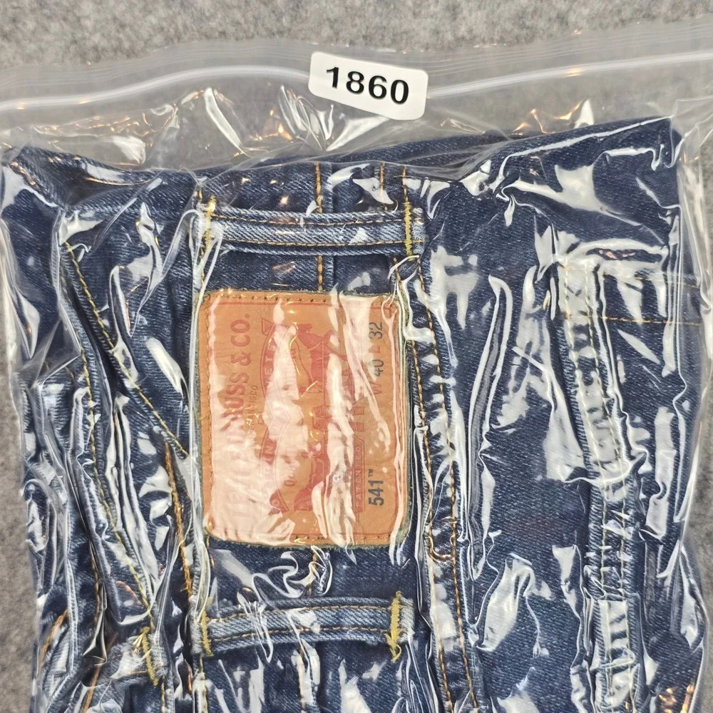 Levi's 541 Athletic Taper Mens 40x32 Blue Denim Stretch Jeans Faded